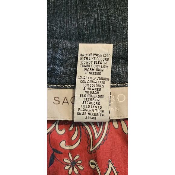 Sag Harbor Sport Woman 16W Denim Blue Jean Jacket Pockets Stitch Detail - Picture 9 of 9